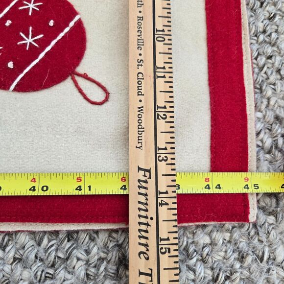 TAG Brand Wool Felt Christmas Table Mantel Runner 14 x 90 in Mistletoe Ornaments - Picture 7 of 7